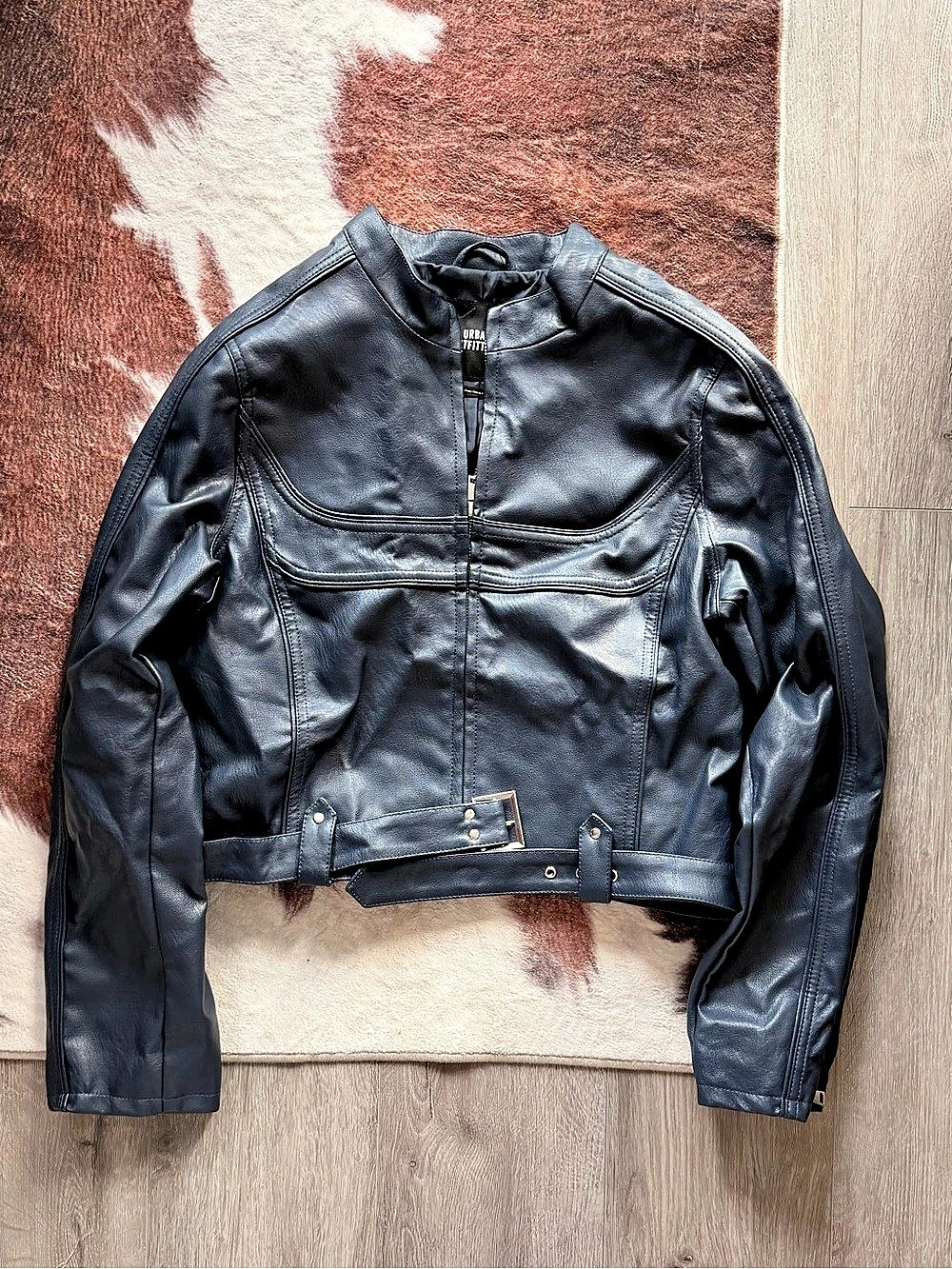 Urban Outfitters Navy Moto Jacket Like New
